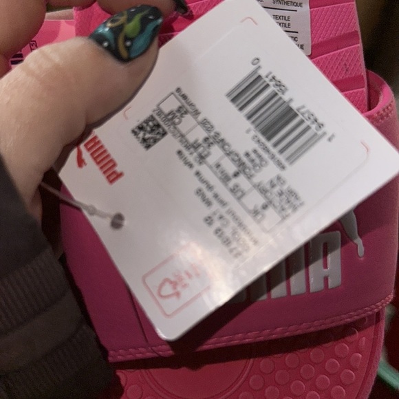 Puma cool cat slide sandals pink and white front cat logo brand new w tag sz 8 - Picture 3 of 3